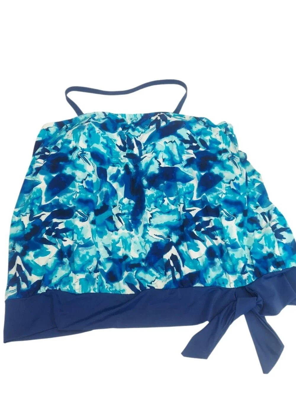 Bal Harbour Blue Abstract Halter Swim Tankini Top